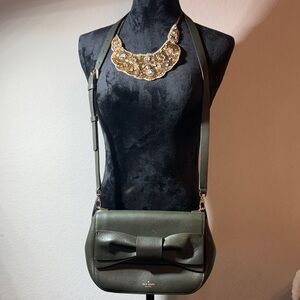 Kate Spade Olive Crossbody Bag with Bow